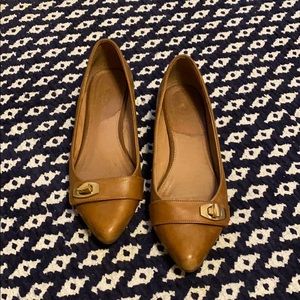 Aldo Leather Flats w/ Gold Buckle- Size 7